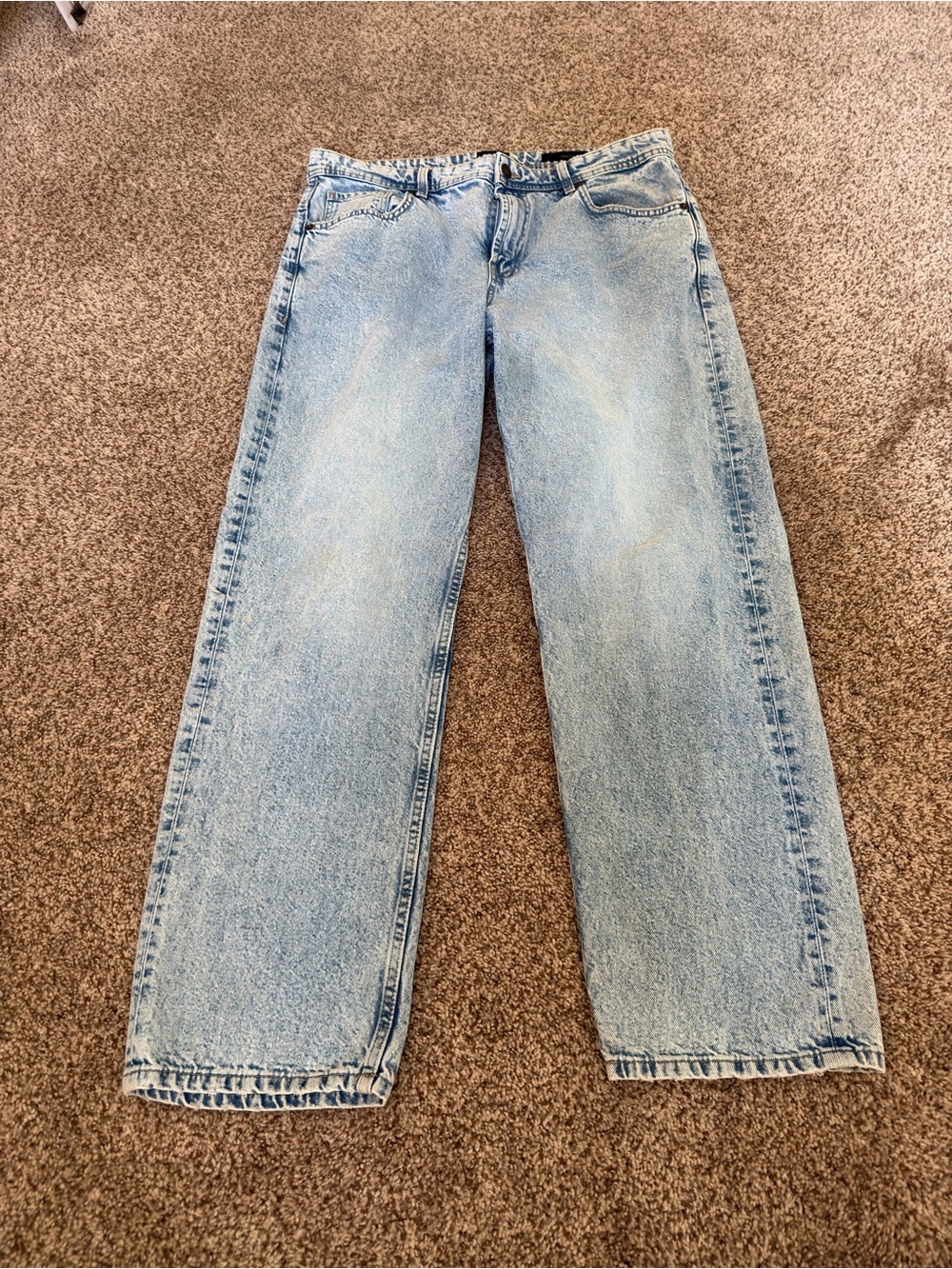 Cotton On Men's Relaxed Light Blue Denim Jeans